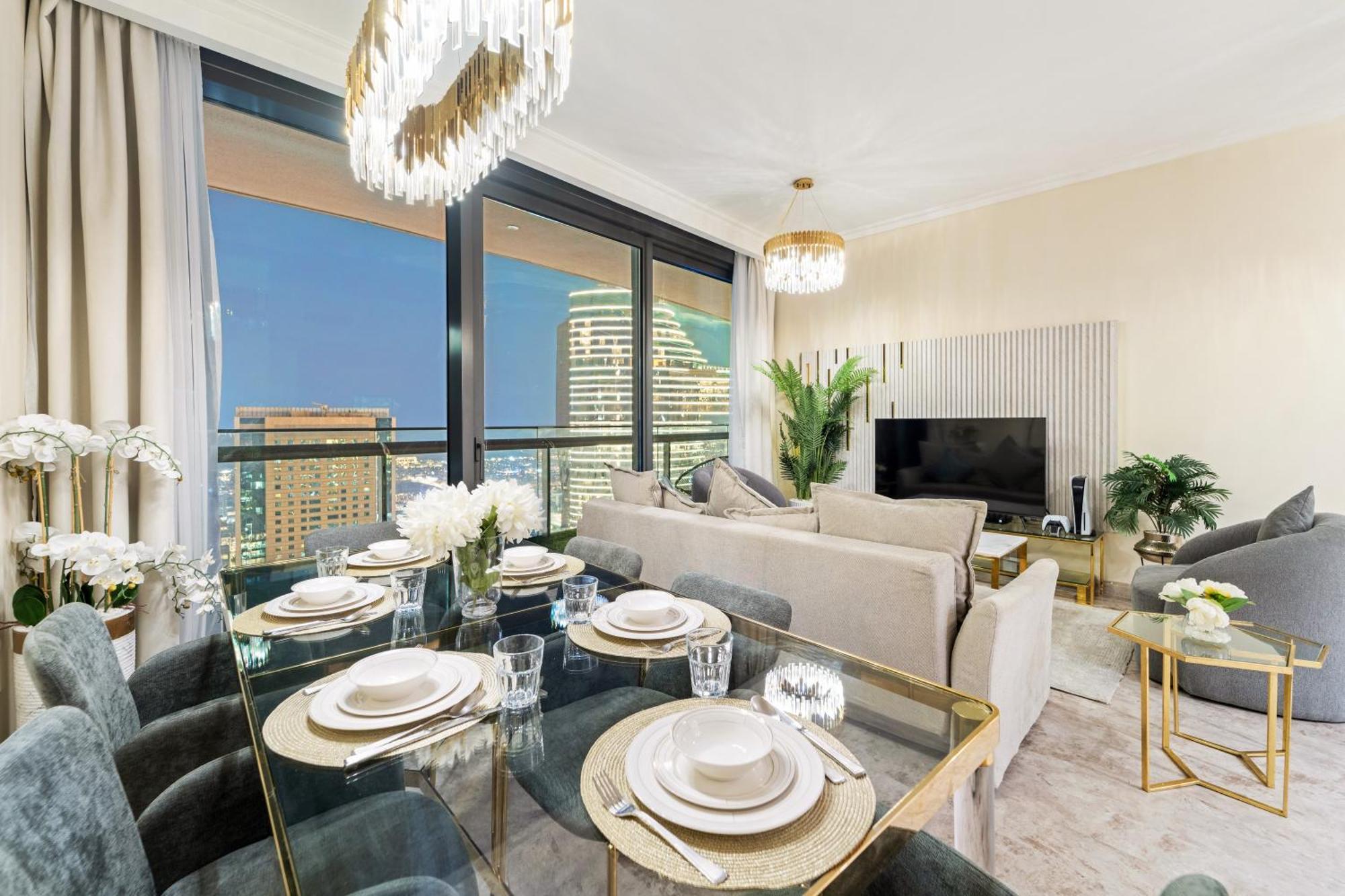 First Class 2Br With Full Dubai Skyline & Sea View Ngoại thất bức ảnh